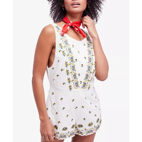 Free People Margarita Sleeveless Embroidered Romper - Picture 1 of 7